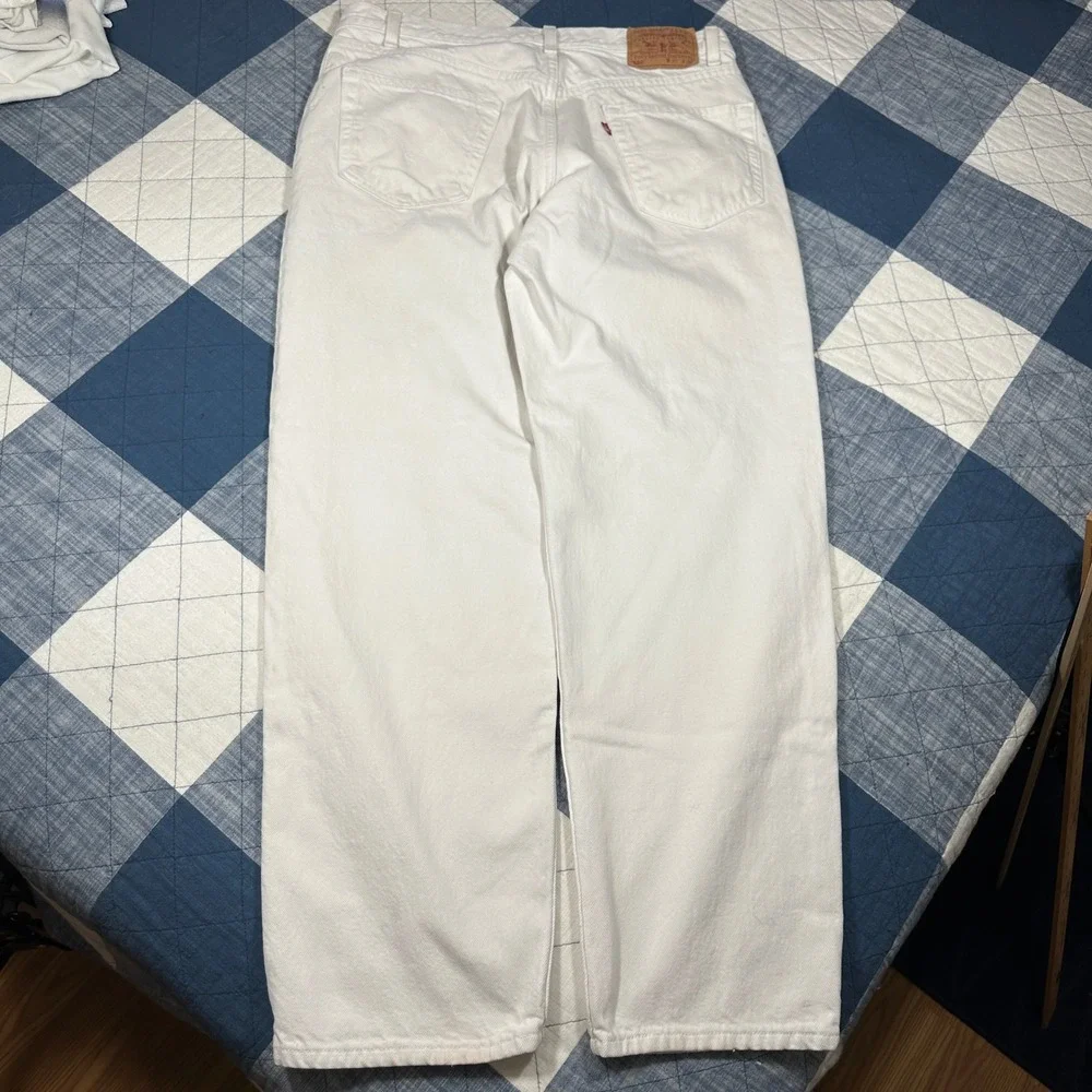 Vintage 90s Levis 550 Relaxed Fit Jeans White Denim Made in USA 36x30 00550-4841